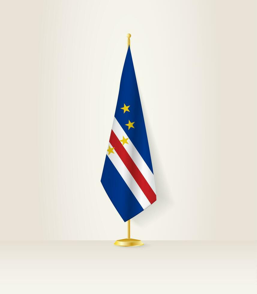 cape verde flagga på en flagga stå. vektor