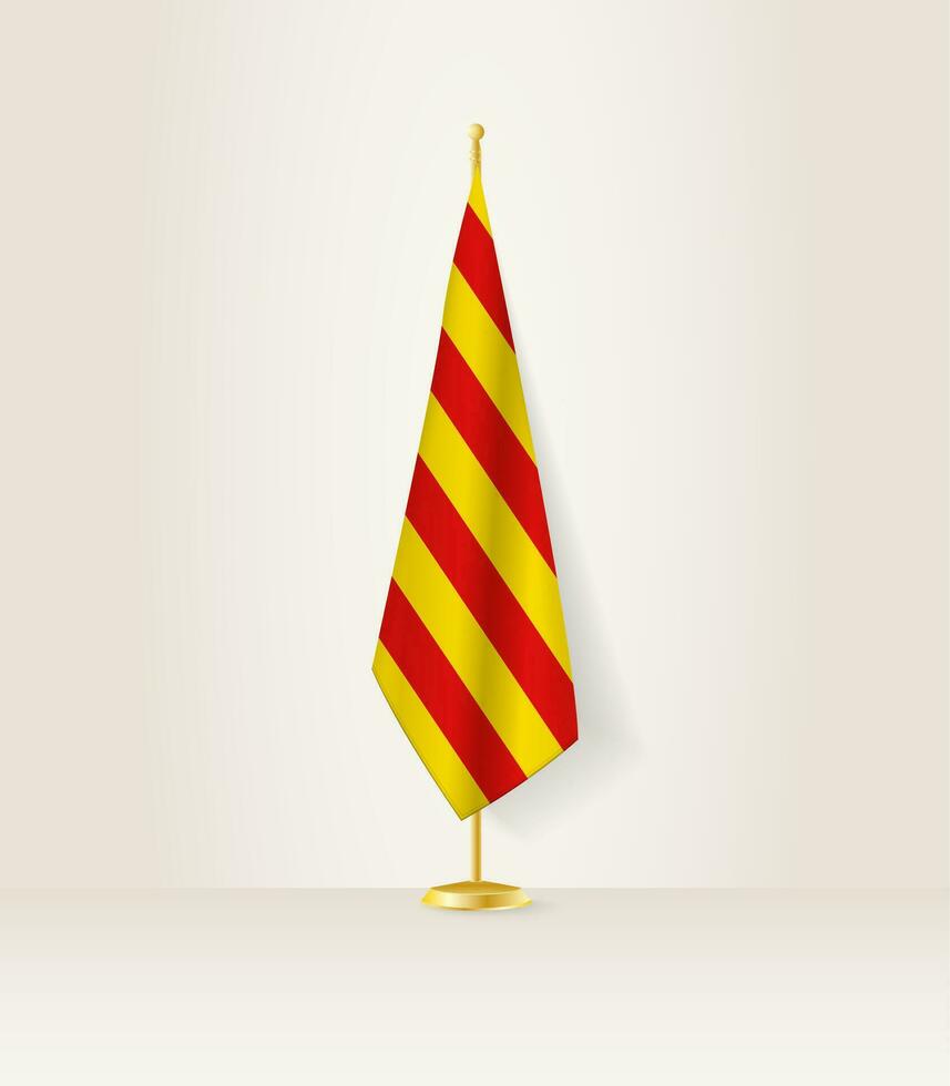 catalonia flagga på en flagga stå. vektor