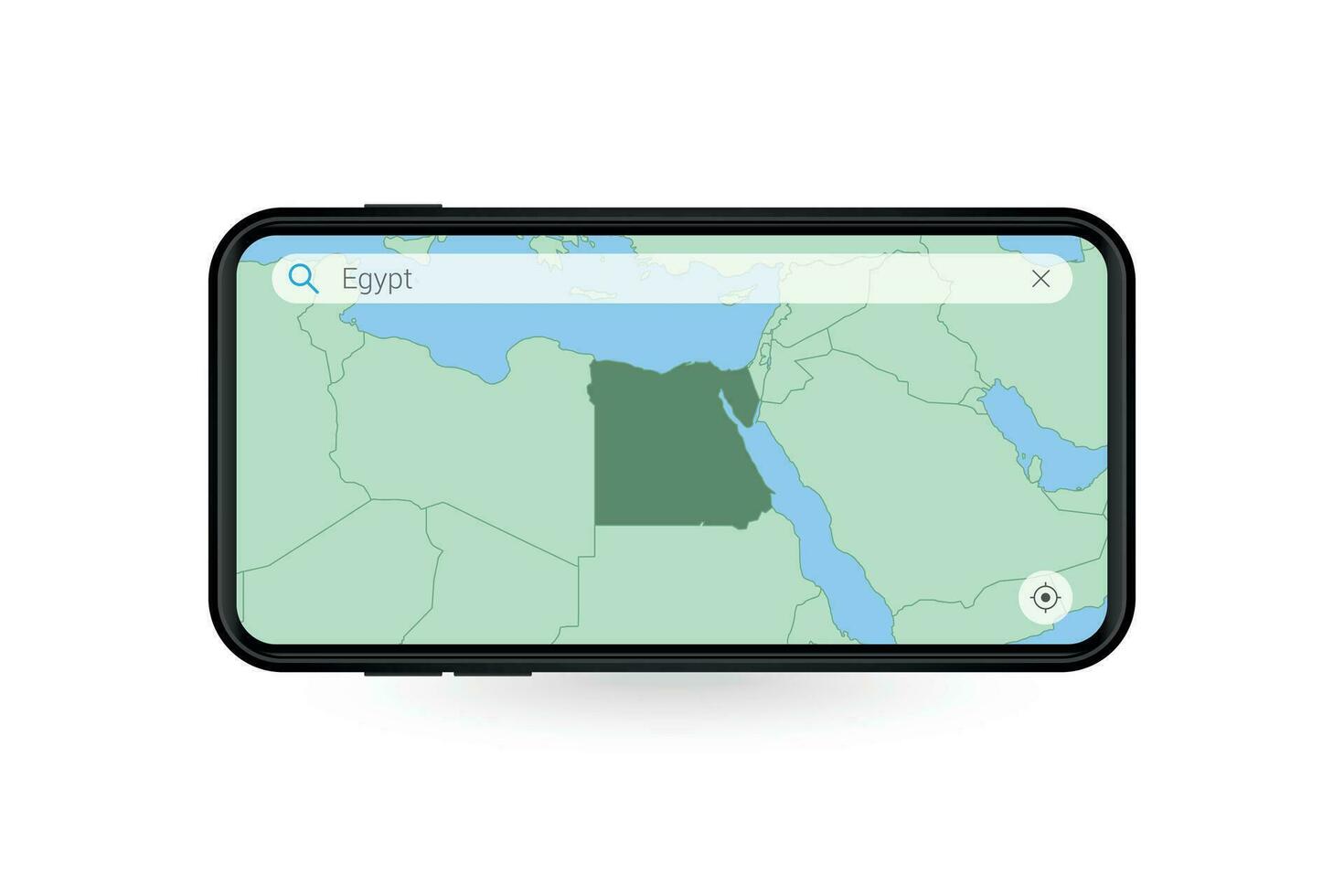 suchen Karte von Ägypten im Smartphone Karte Anwendung. Karte von Ägypten im Zelle Telefon. vektor