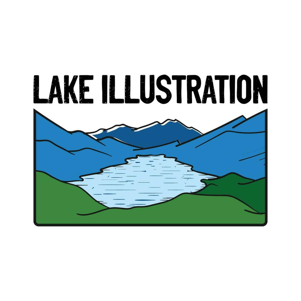 berg kulle landskap med sjö träsk illustration vektor