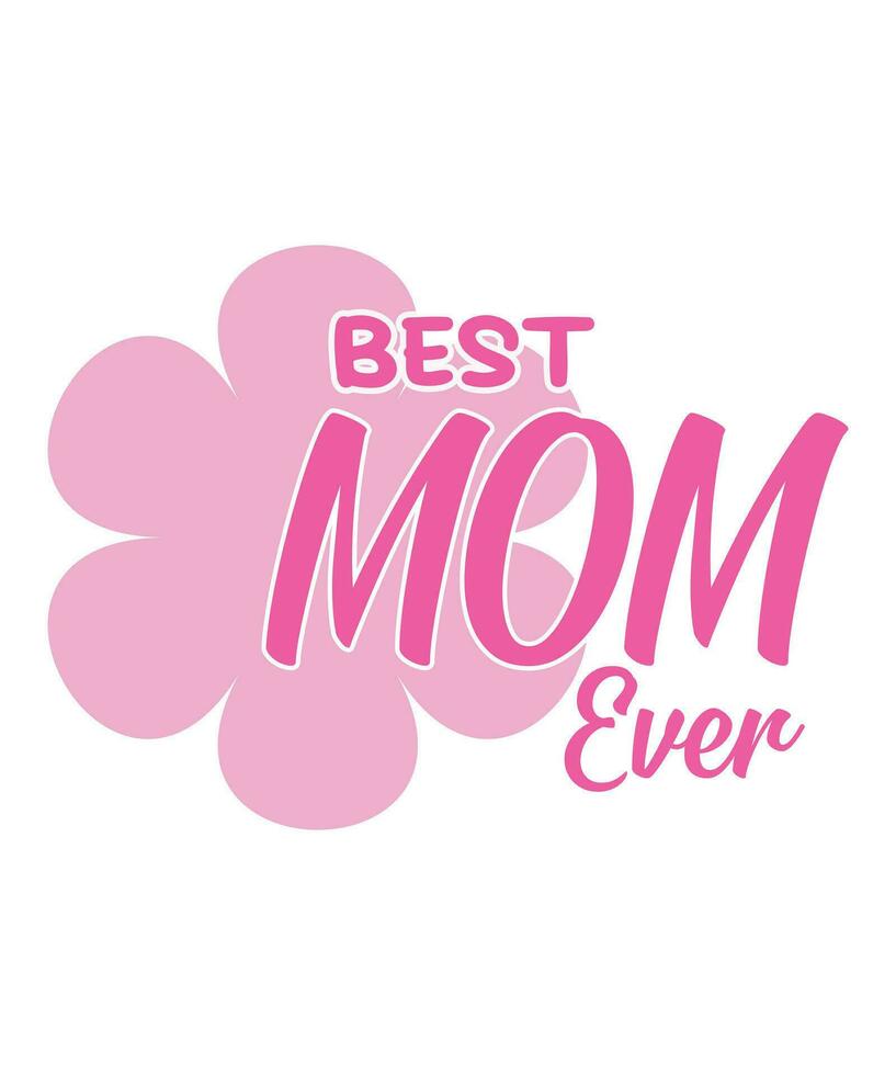 bäst mamma någonsin rosa Färg med rosa blomma vektor