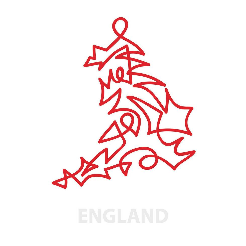 abstrakt Schlaganfall Karte von England zum Rugby Turnier. vektor