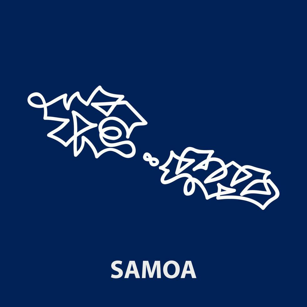 abstrakt Schlaganfall Karte von Samoa zum Rugby Turnier. vektor