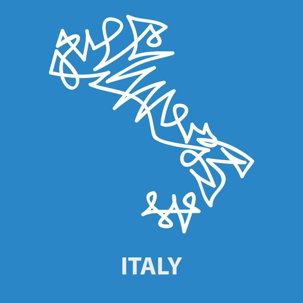abstrakt stroke Karta av Italien för rugby turnering. vektor