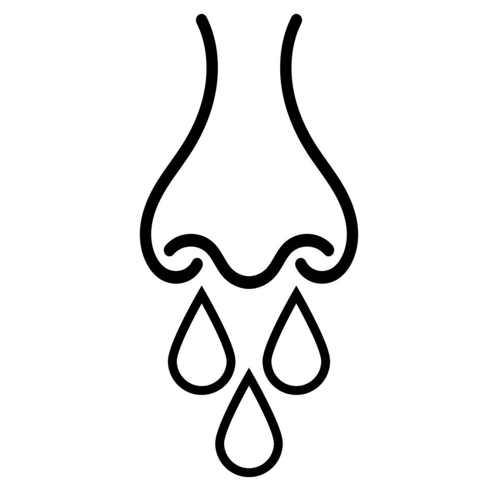 flüssig Nase Symbol, Nase mit Nasal- Schleim erfüllen von Nasenlöcher vektor