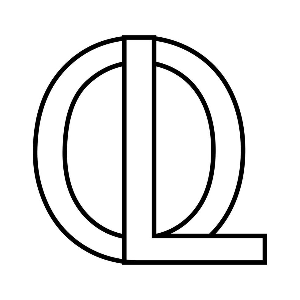 Logo Zeichen siehe da ol, Symbol doppelt Briefe Logo Ö l vektor