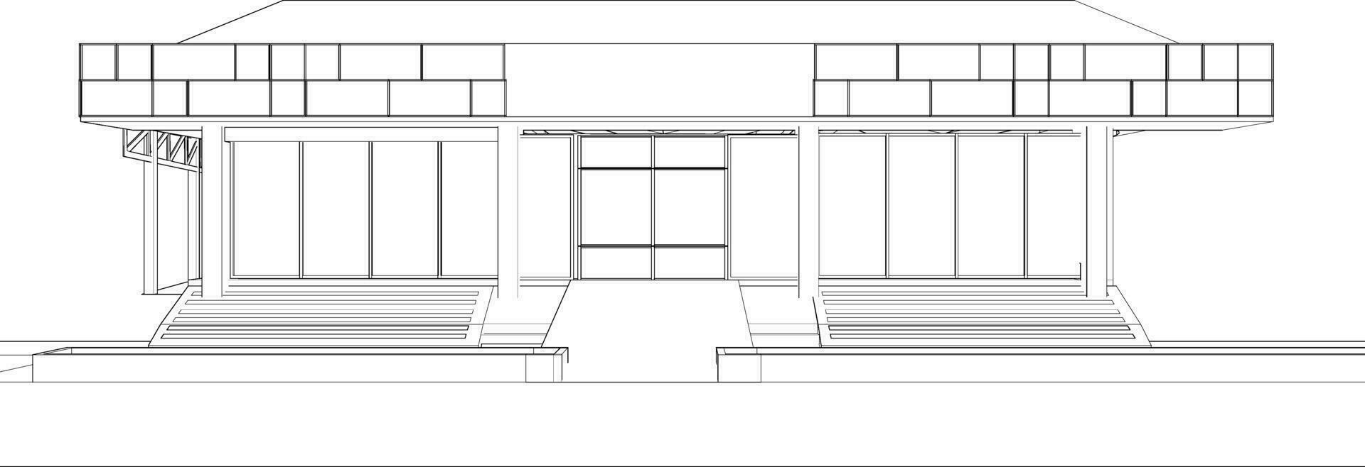 3d illustration av bostads- projekt vektor