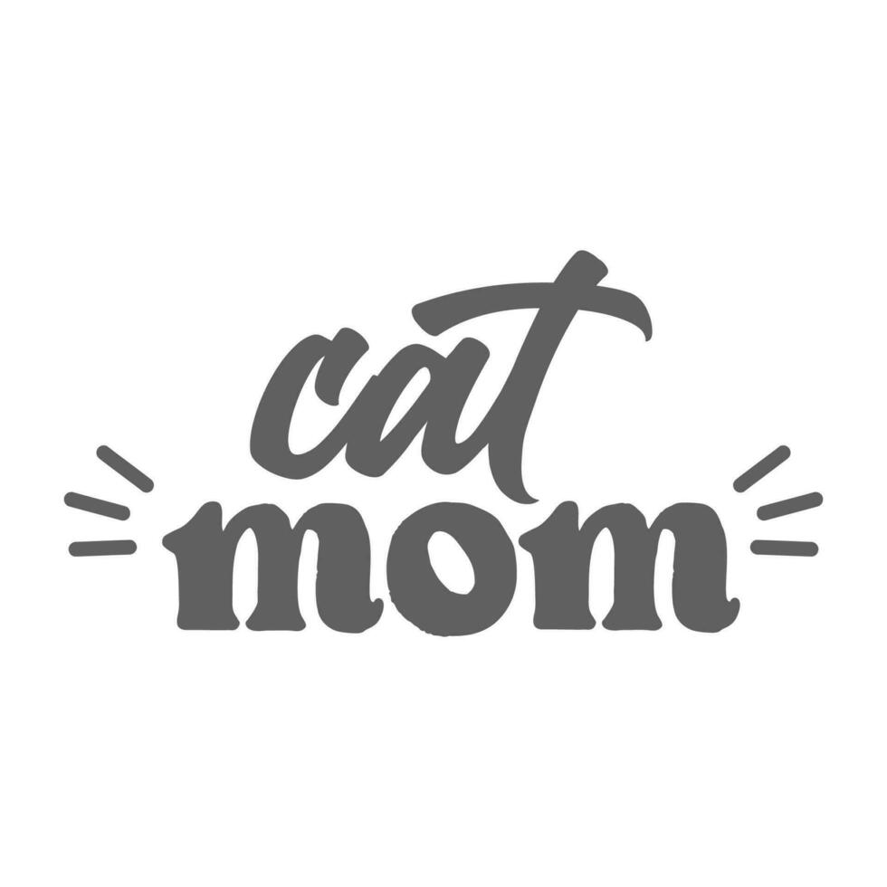 katt mamma. text text design för katt älskande med katt öron och polisonger. vektor