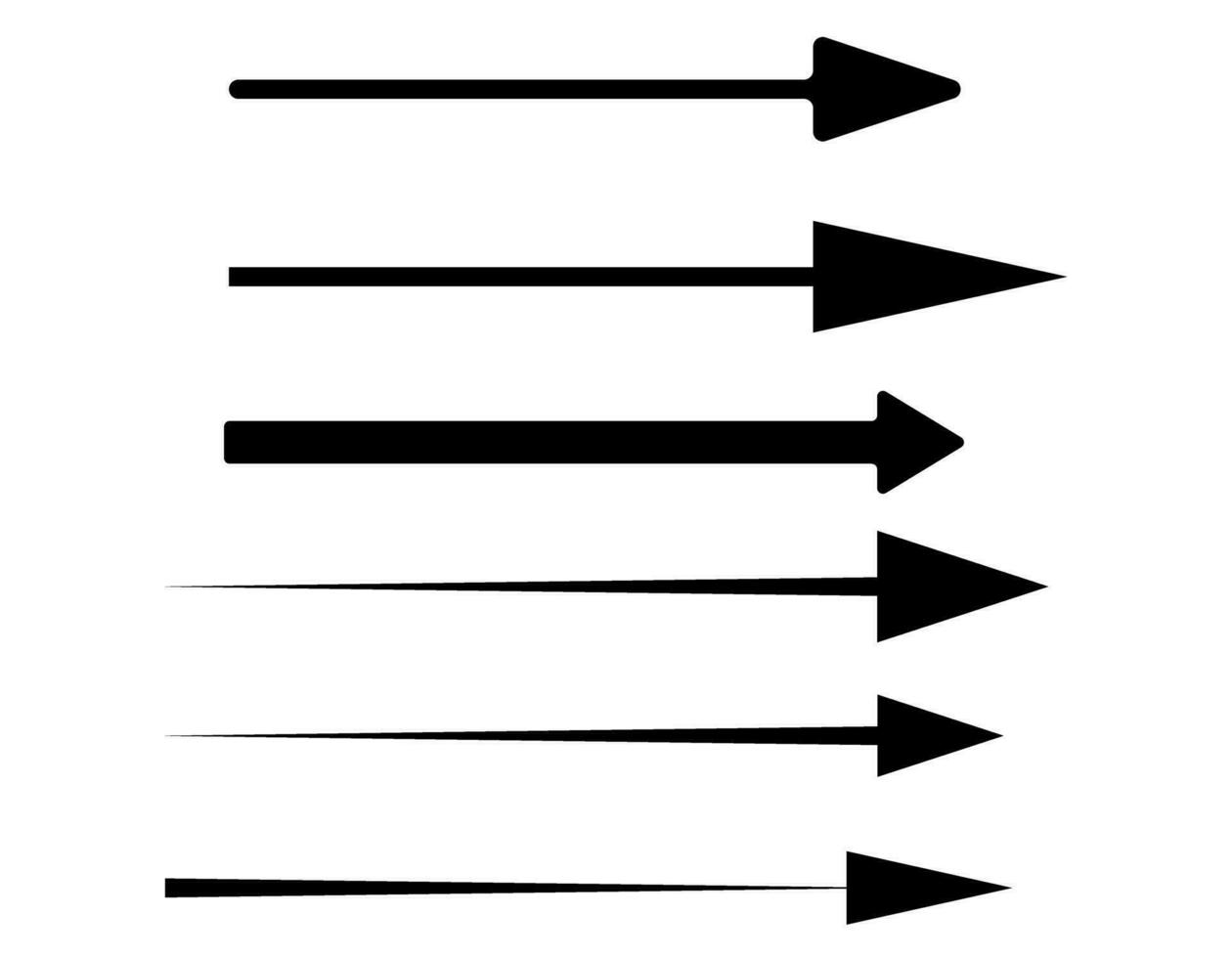 Pfeil richtig schwarz einstellen Symbol. Vektor Zeichen auf Weiß Hintergrund