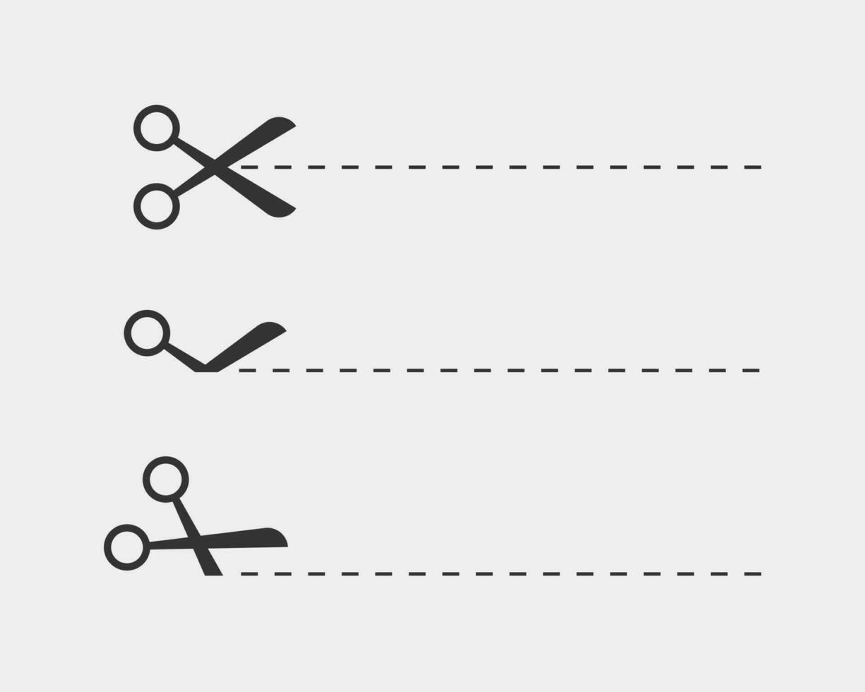 Scherensymbol. Schere schneidet Vektordesign-Element oder Logo-Vorlage. Schwarz-Weiß-Silhouette isoliert. vektor