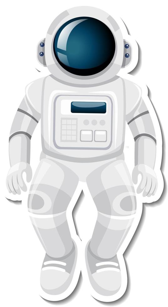 Astronauten- oder Raumfahrer-Cartoon-Figur im Aufkleberstil vektor