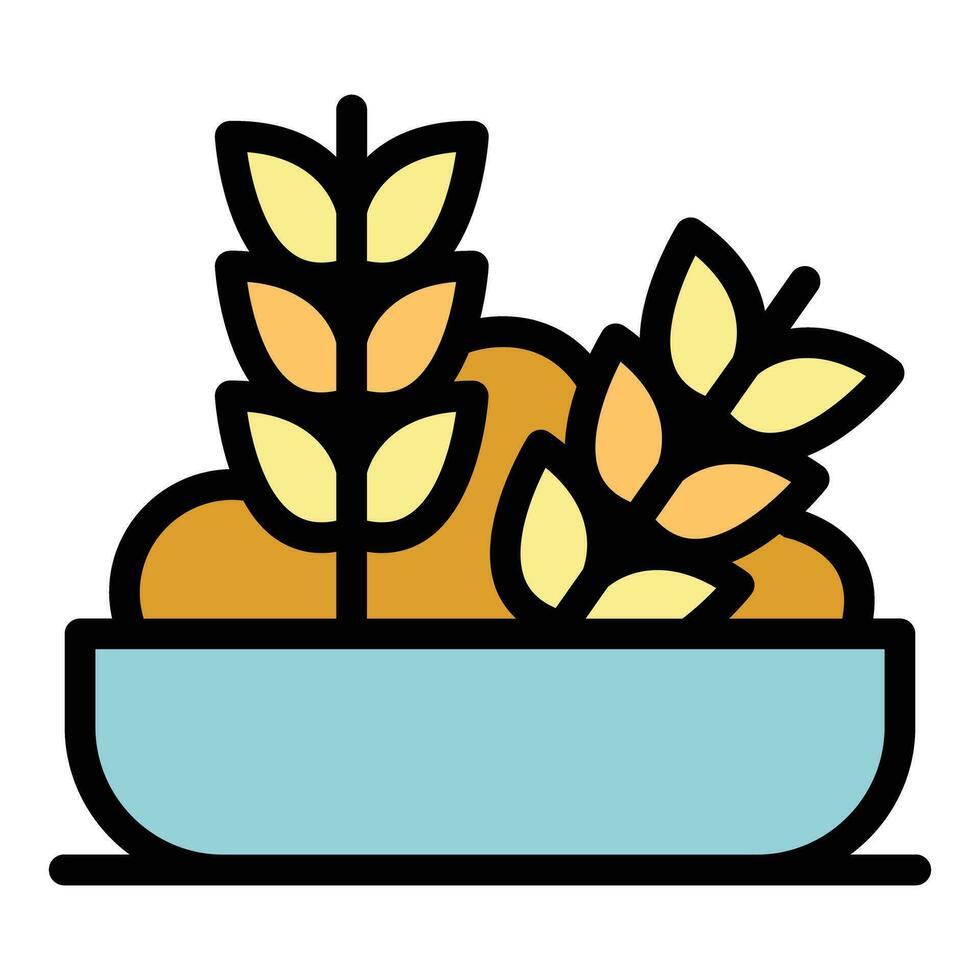 Weizen Müsli Essen Symbol Vektor eben