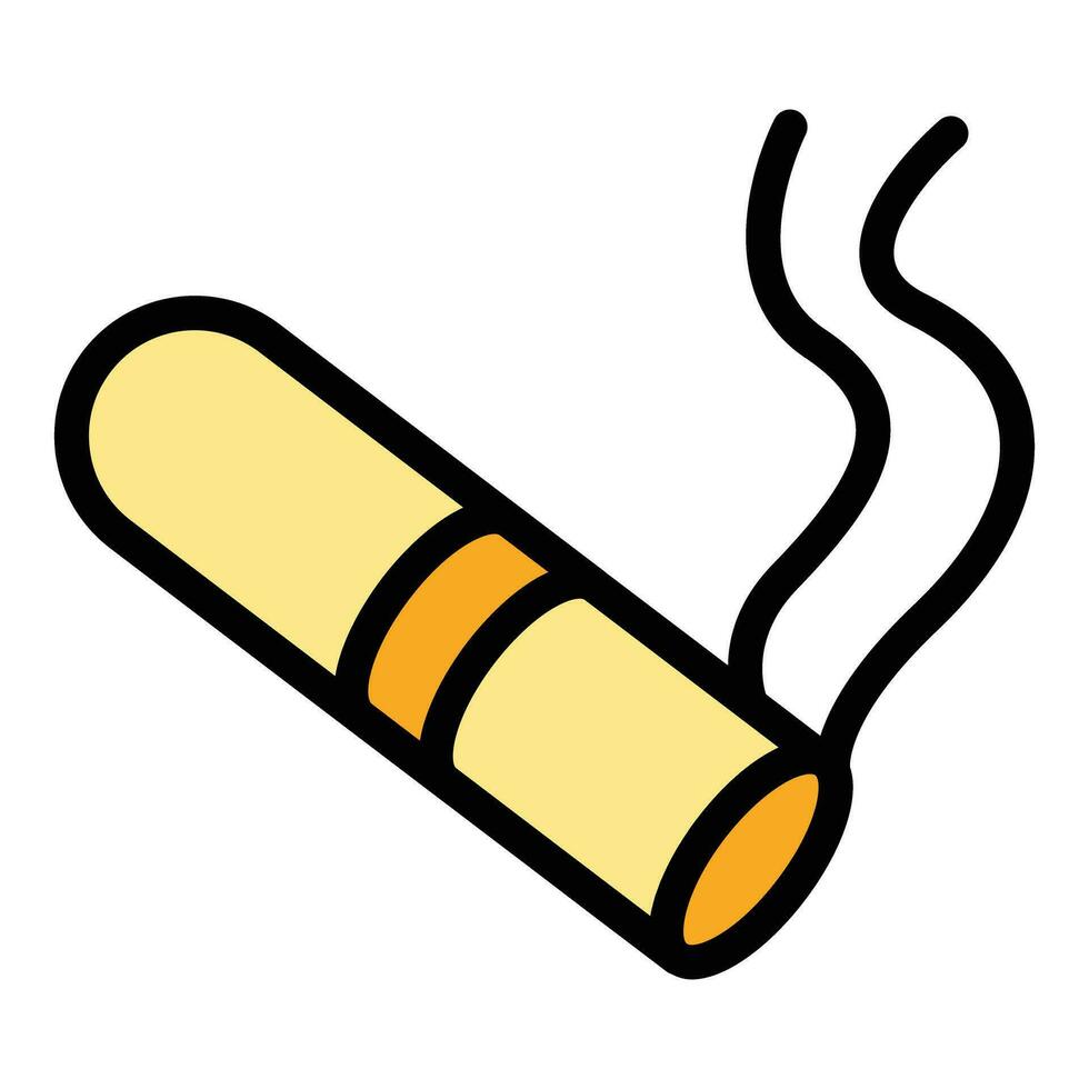 Verbrennung Zigarre Symbol Vektor eben