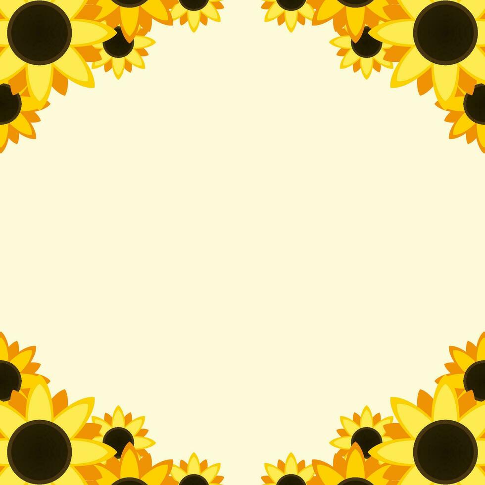 eben Design Sonnenblume Rahmen Design zum Hintergrund im Vektor
