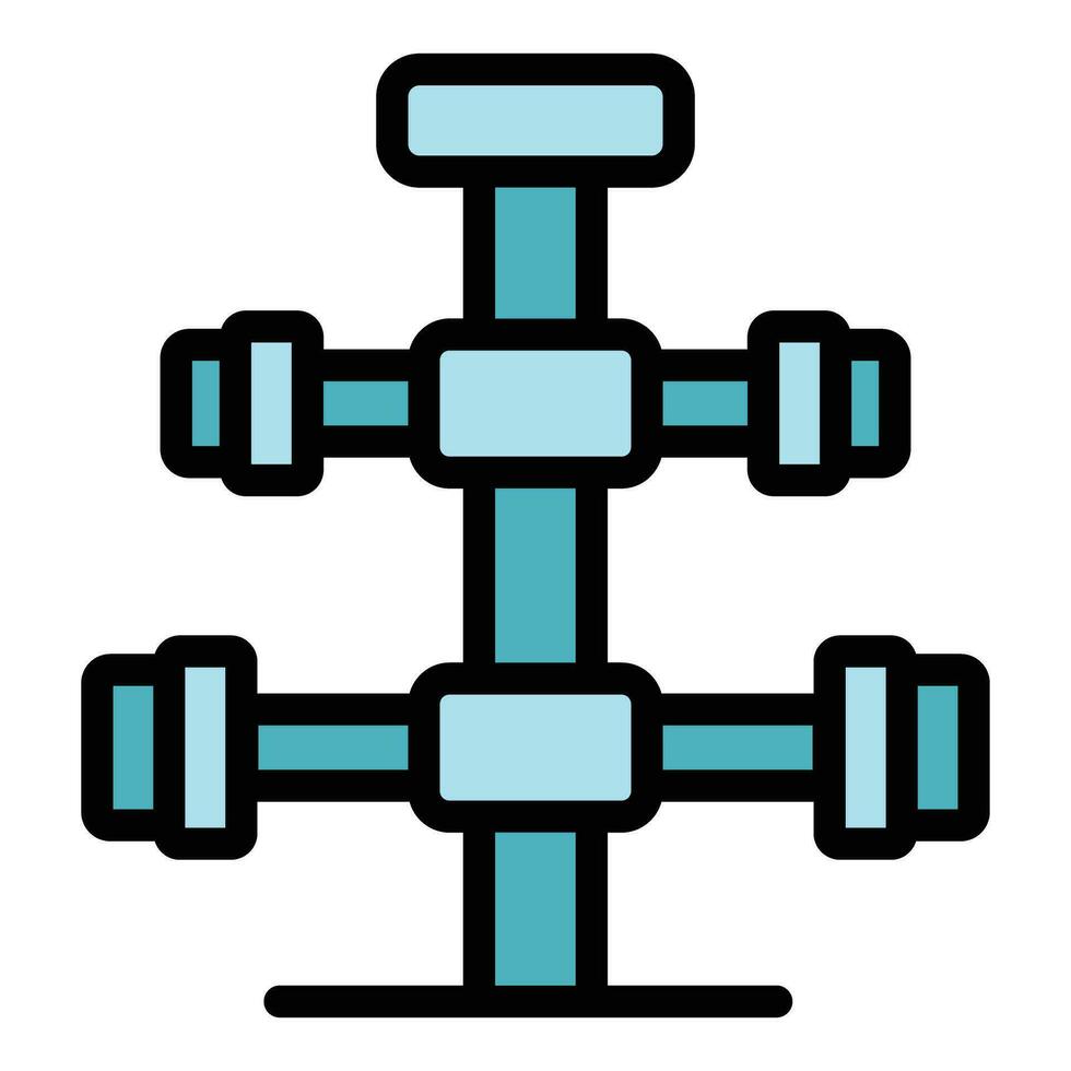 hantel kuggstång ikon vektor platt