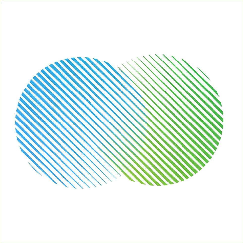 zwei Kreise mit Überleitung abstrakt einfach Logo zum App oder Geschäft vektor