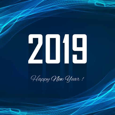Gott nytt år 2019 färgstarkt fest bakgrund vektor