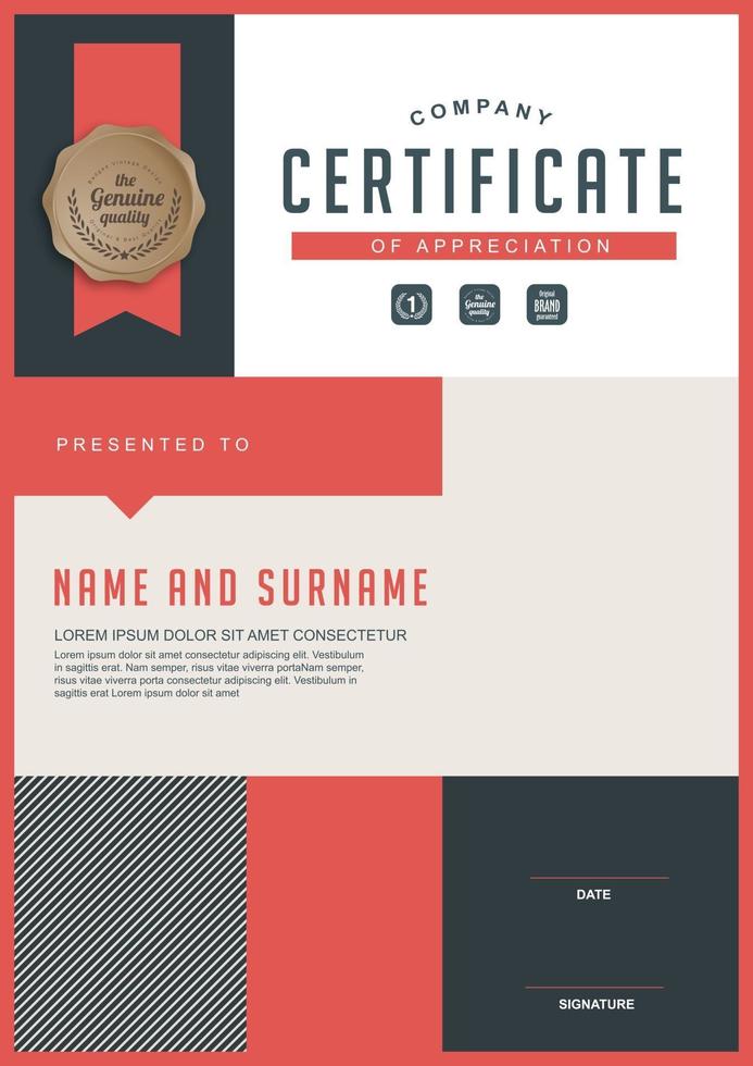 certifikatmall design vektor