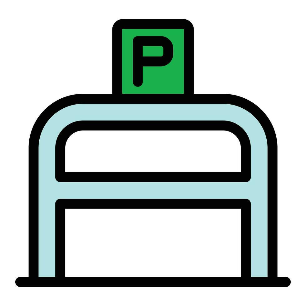 Parkplatz Block Platz Symbol Vektor eben