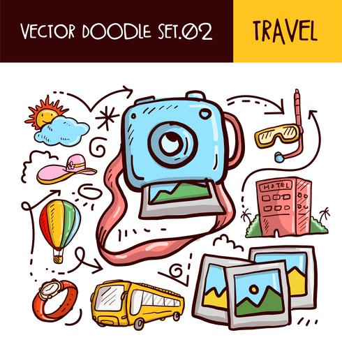 travel doodles icon vektor