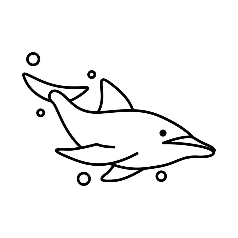 linje konst vektorillustration av en delfin vektor
