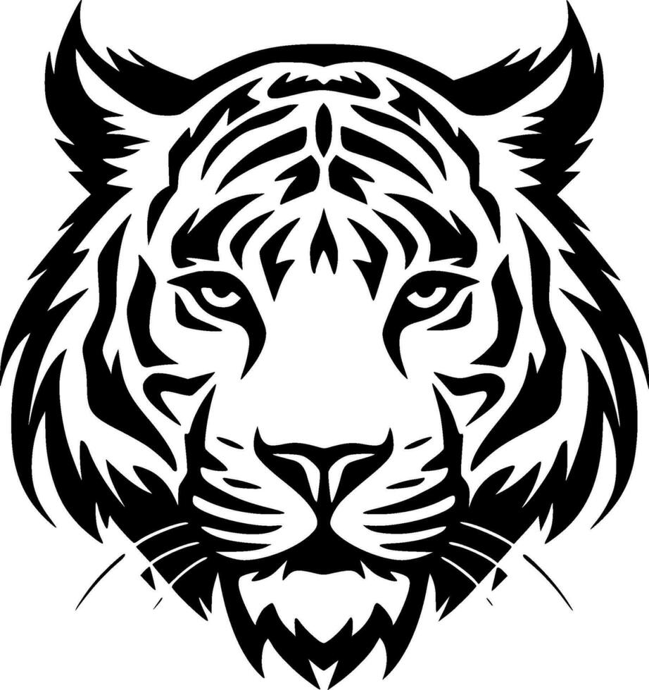 tiger, minimalistisk och enkel silhuett - vektor illustration