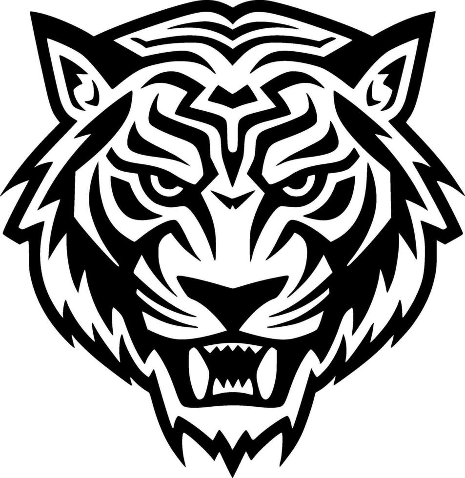 Tiger - - minimalistisch und eben Logo - - Vektor Illustration