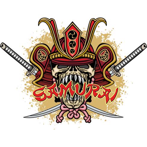 Samurai-Schädel-Zeichen vektor