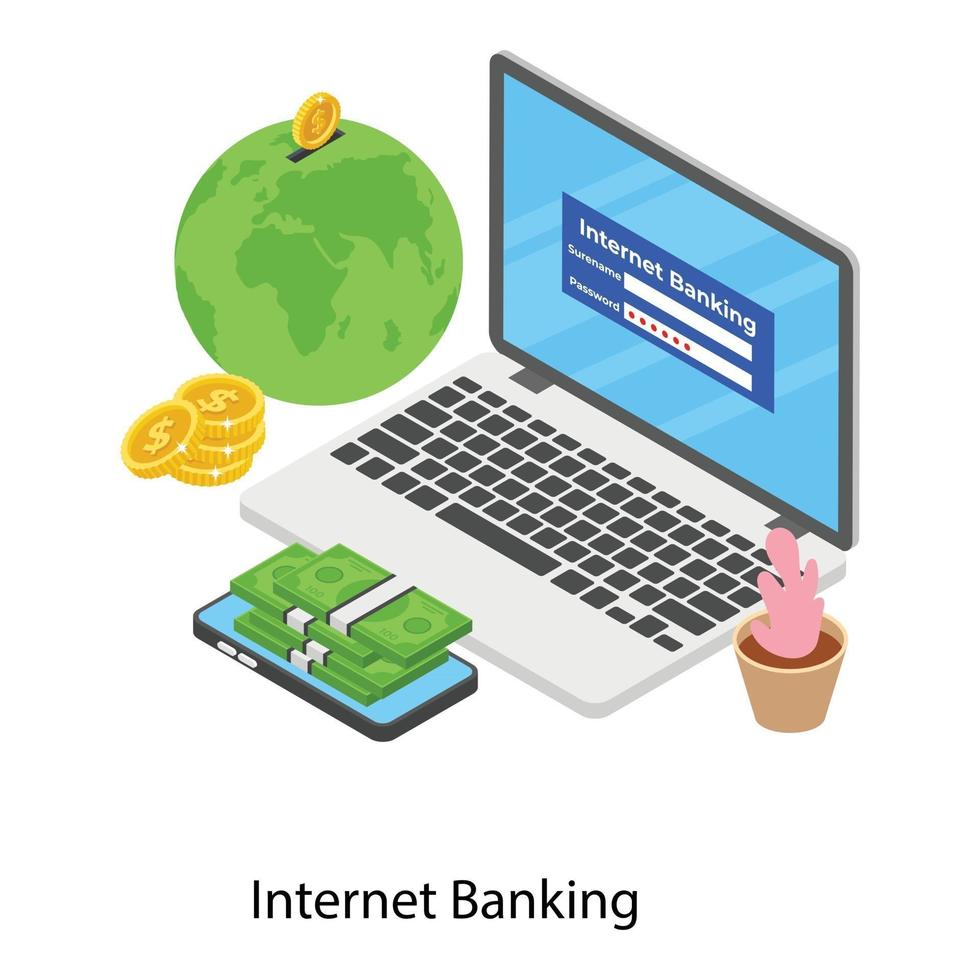 Online-Banking im Internet vektor