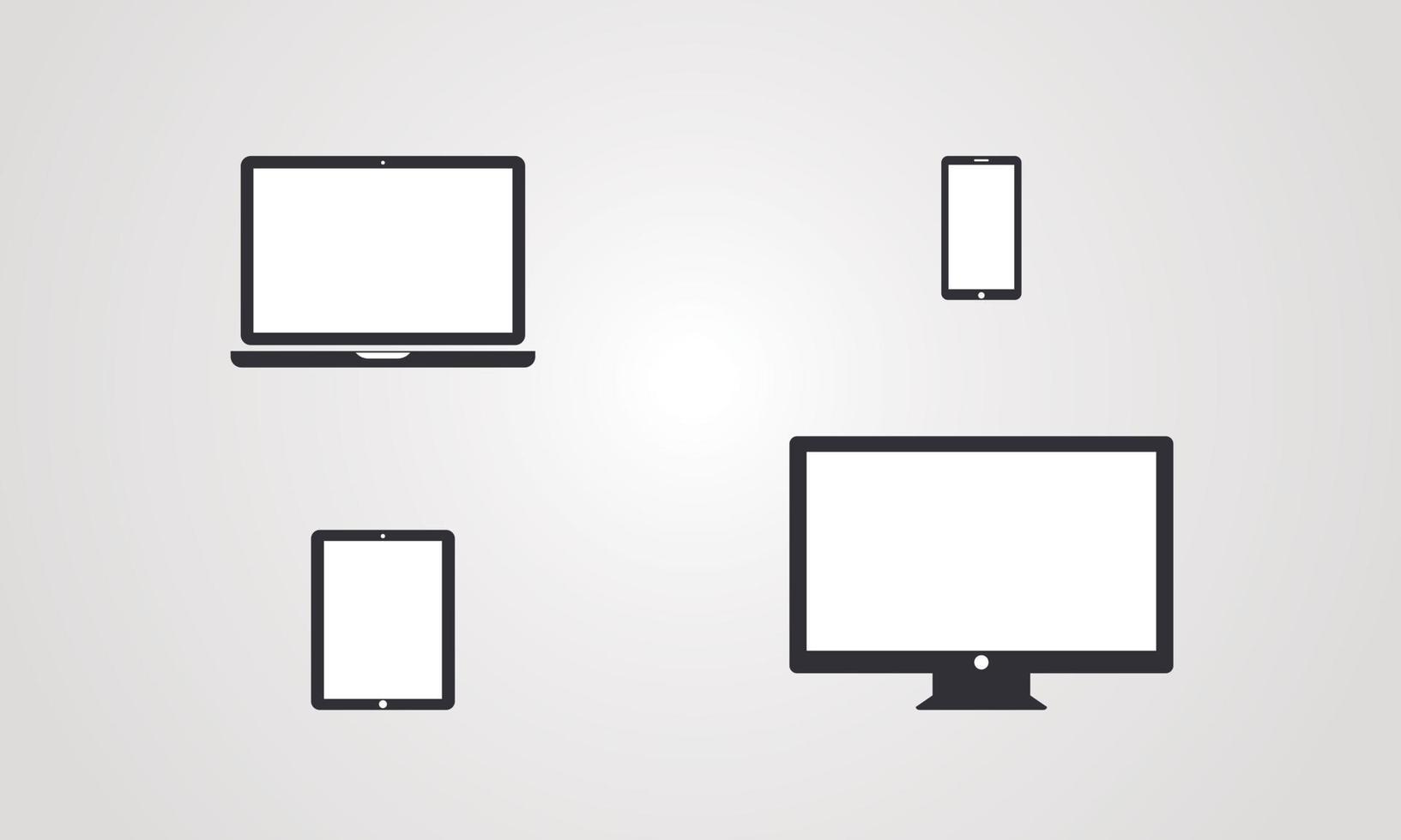 Gerätesymbole. Smartphone, Tablet, Laptop und Desktop-Design-Computer vektor