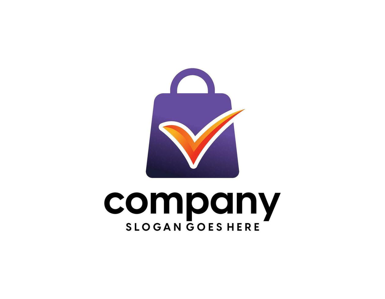 affär logotyp med väska ikon för e handel och Lagra logotyp vektor
