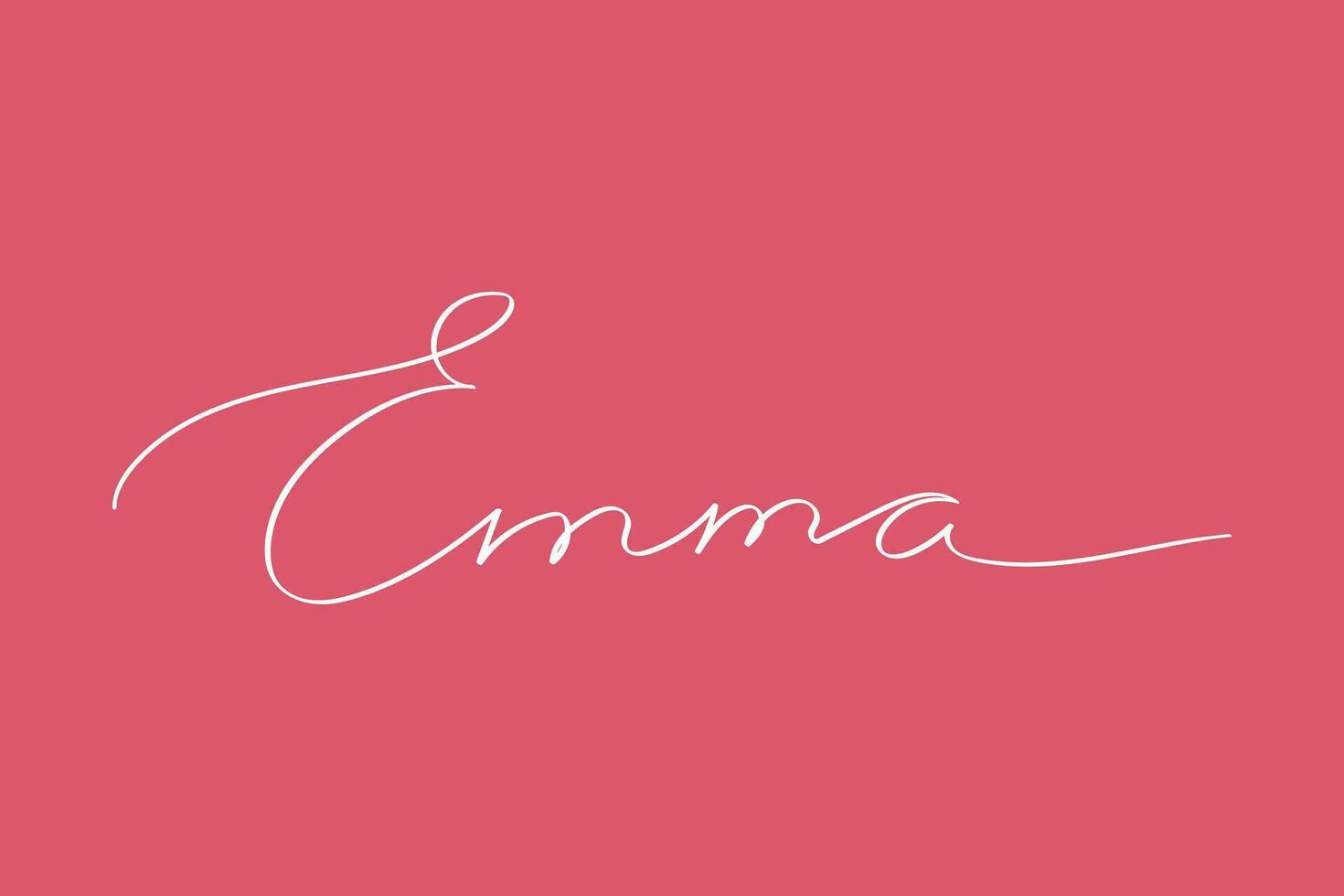 weiblich Name Emma. Mädchen Name handgeschrieben Beschriftung Kalligraphie Typoskript. Vektor Kunst