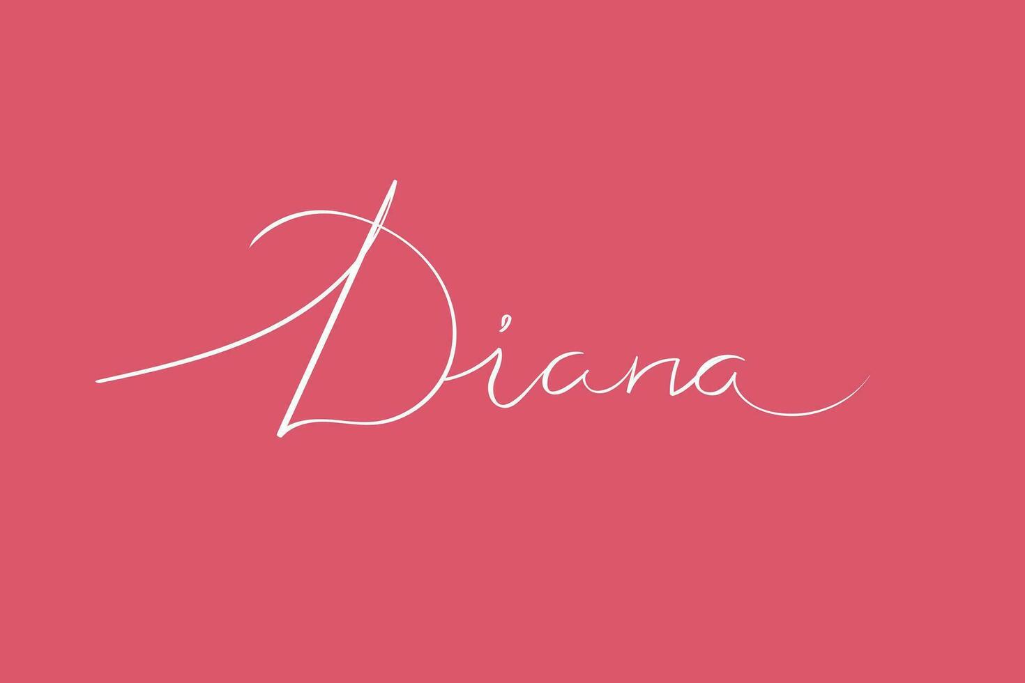 weiblich Name Diana. Mädchen Name handgeschrieben Beschriftung Kalligraphie Typoskript. Vektor Kunst