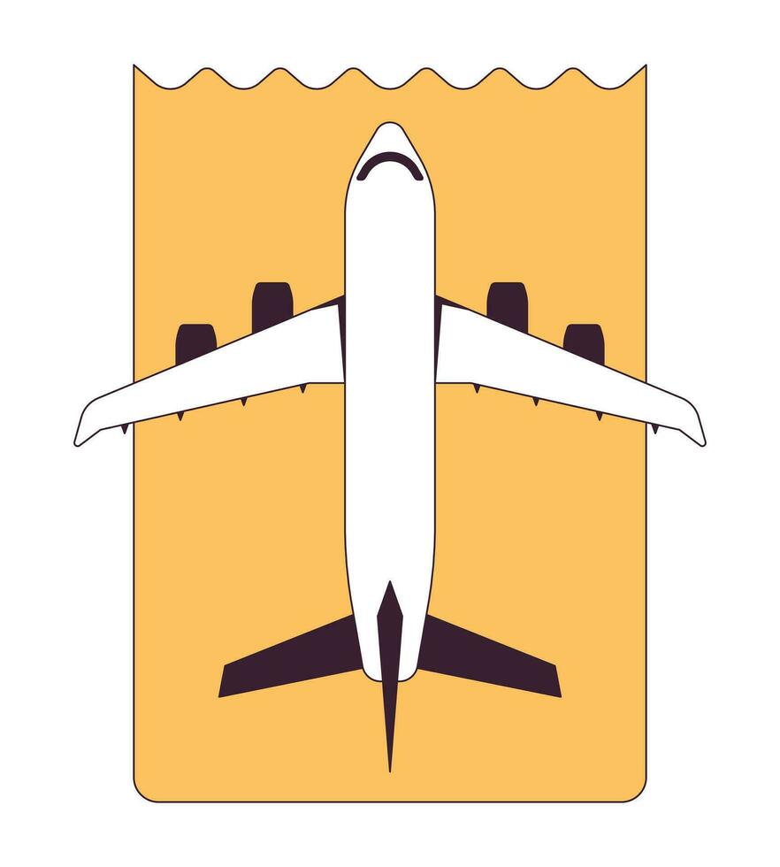 Flugzeug Fahrkarte eben einfarbig isoliert Vektor Objekt. editierbar schwarz und Weiß Linie Kunst Zeichnung. einfach Gliederung Stelle Illustration zum Netz Grafik Design