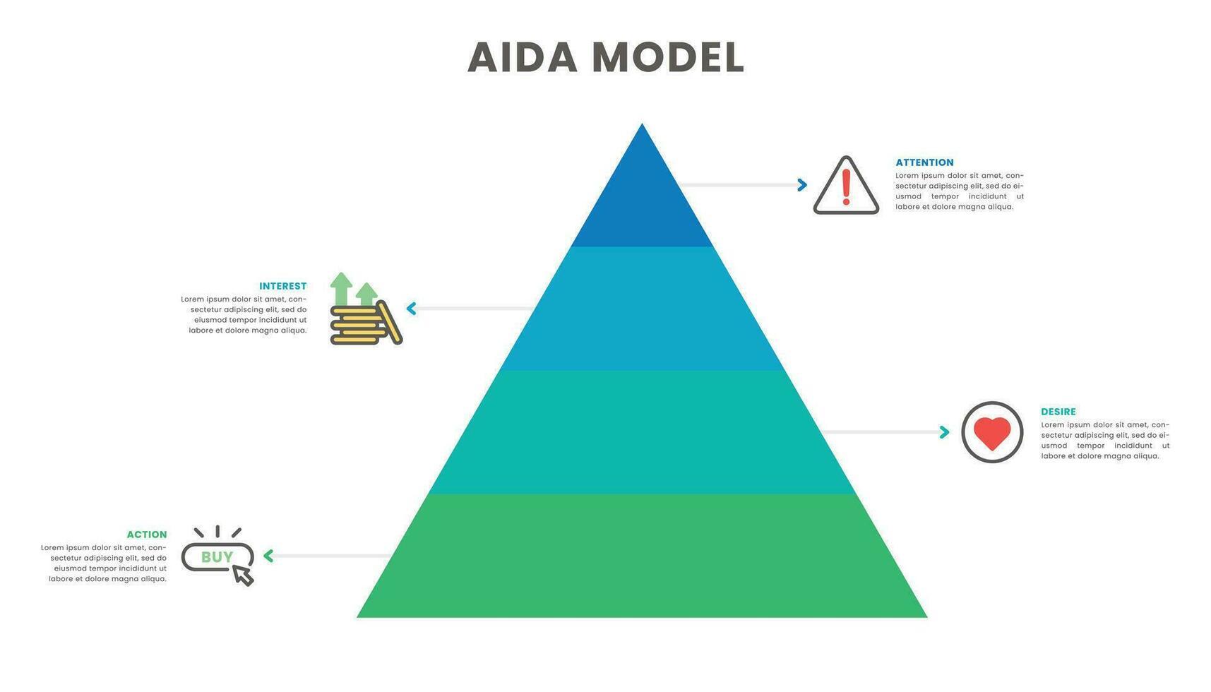 pyramid aida modell infographic mall vektor