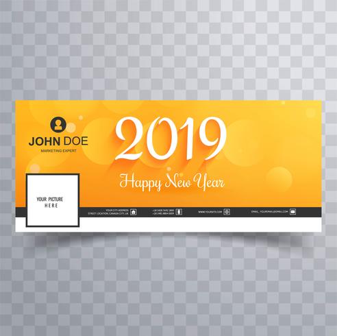Facebook-Cover-Banner-Design des neuen Jahres 2019 vektor