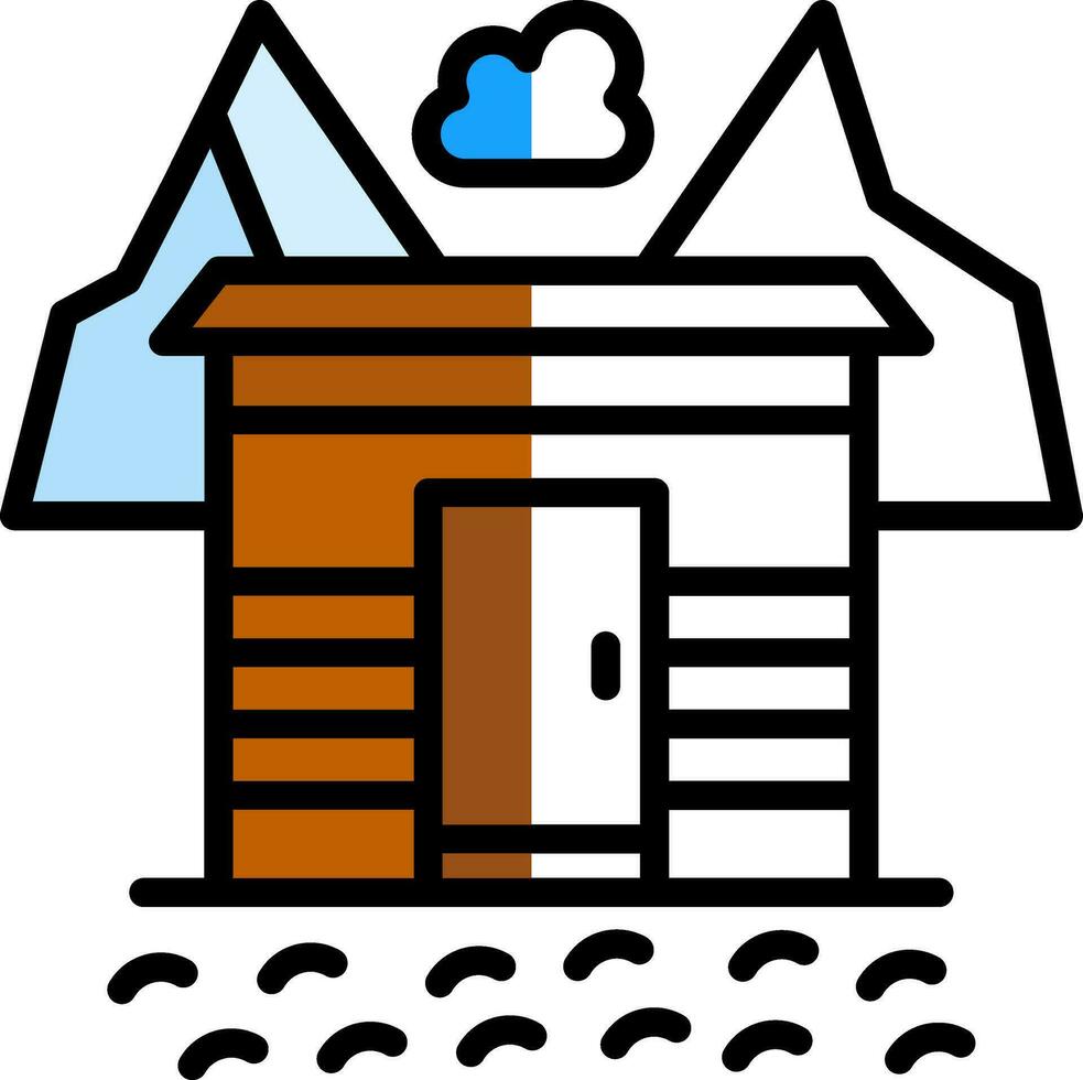 schneebedeckt Dorf Vektor Symbol Design