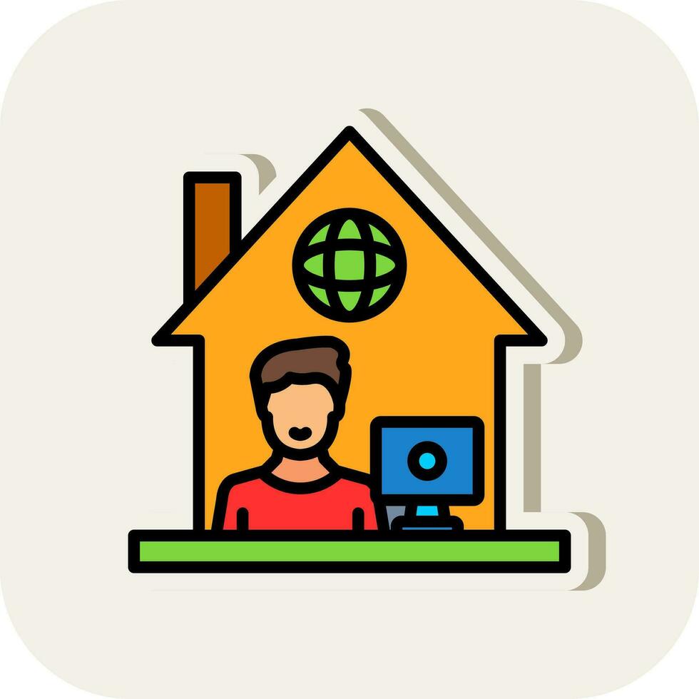 Arbeit von zu Hause aus Vektor-Icon-Design vektor