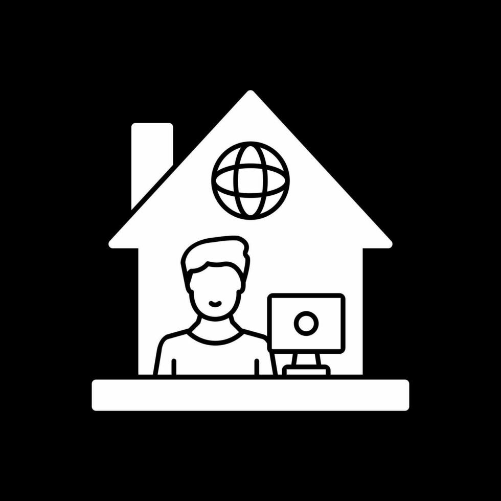 Arbeit von zu Hause aus Vektor-Icon-Design vektor