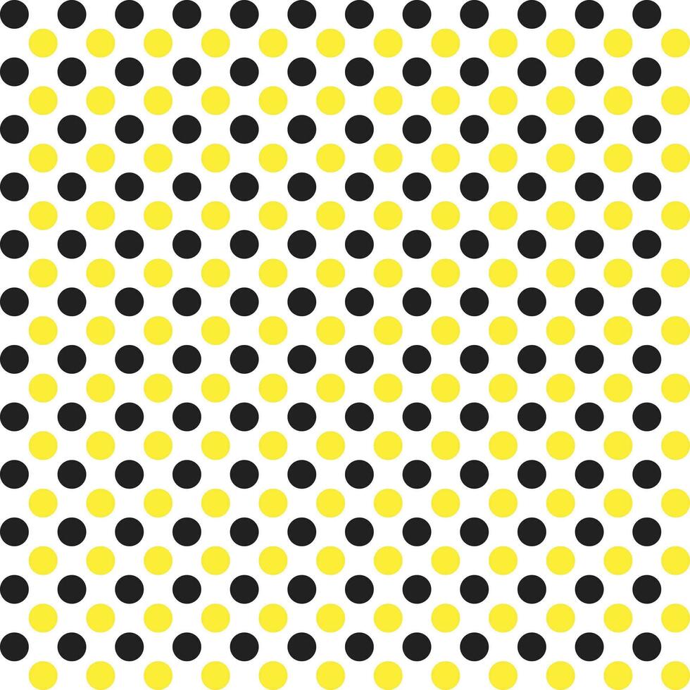 Gelb und schwarz Punkt Muster Hintergrund. Tupfen. Punkt Hintergrund. nahtlos Muster. zum Hintergrund, Dekoration, Geschenk Verpackung, Mauer Fliesen, Fußboden Fliesen. vektor