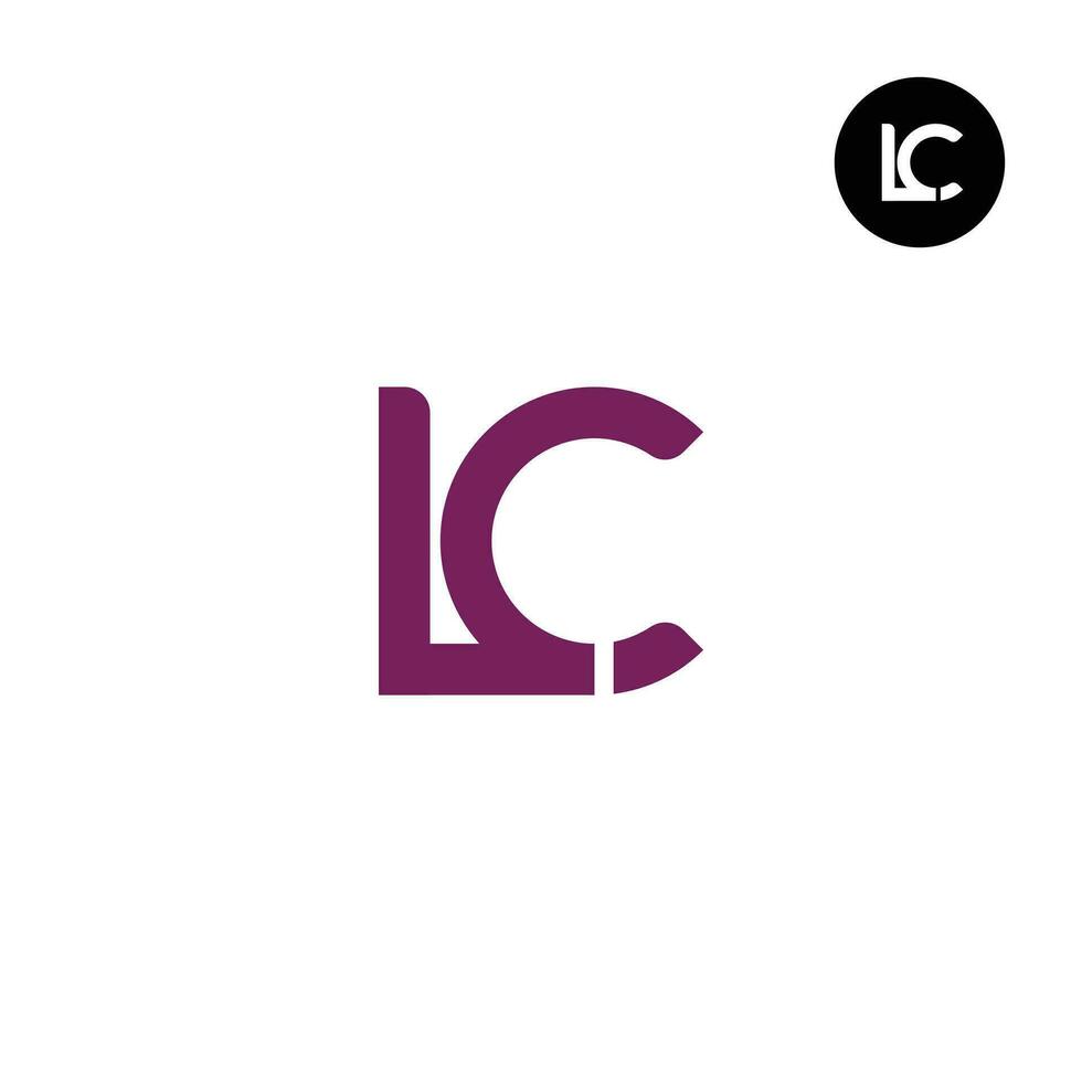 Brief lc Monogramm Logo Design einzigartig vektor
