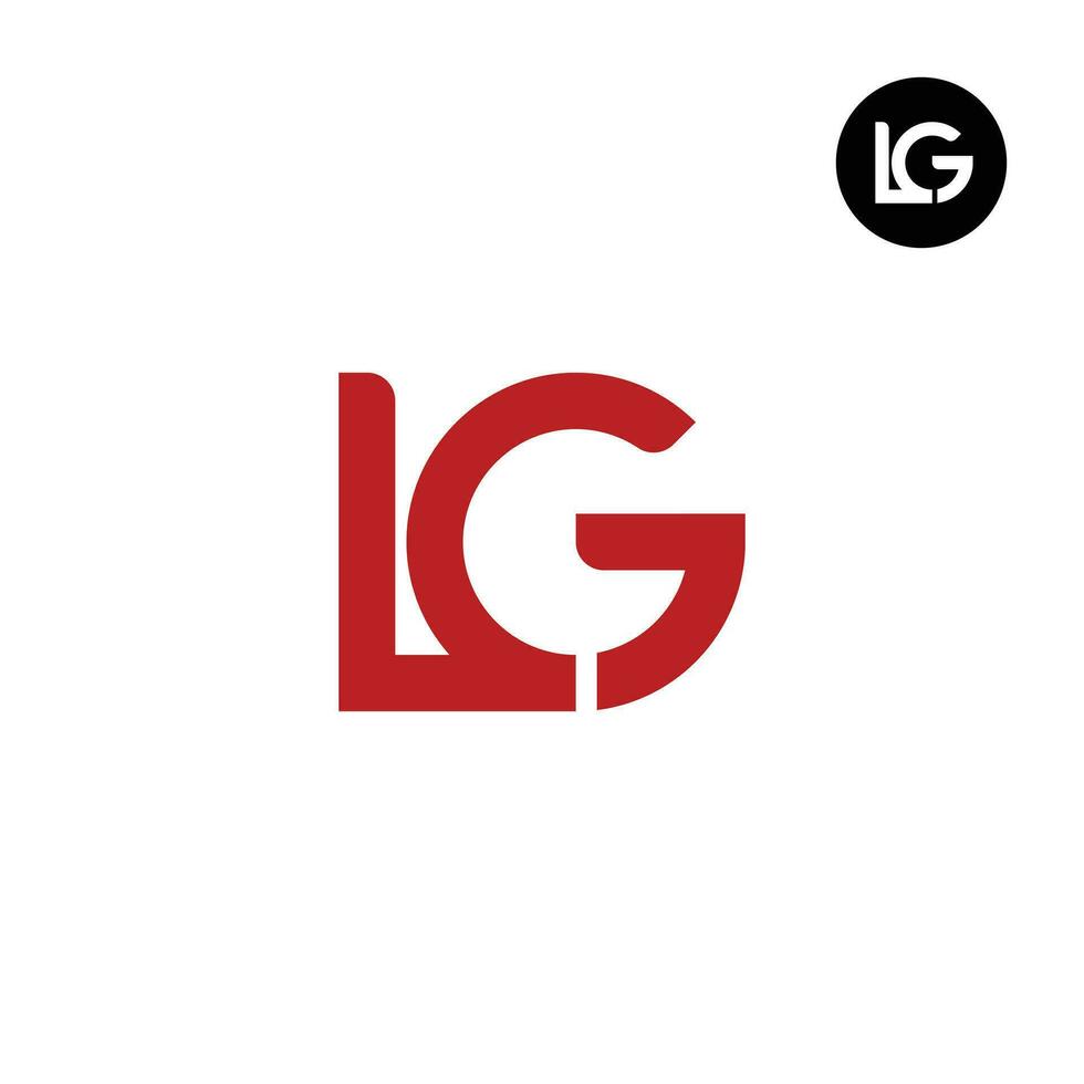 Brief lg Monogramm Logo Design einzigartig vektor
