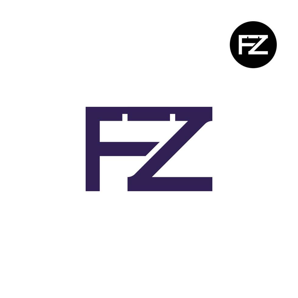 Brief fz Monogramm Logo Design vektor