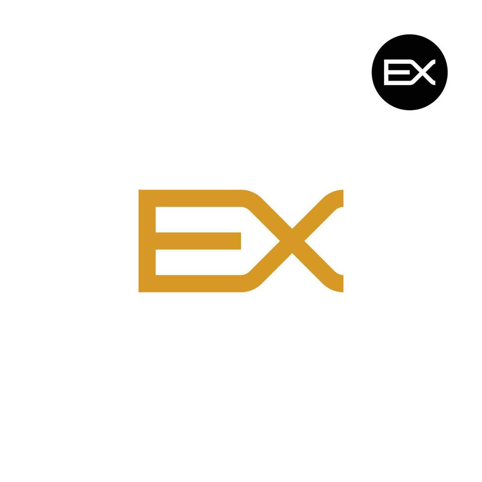 brev ex monogram logotyp design vektor