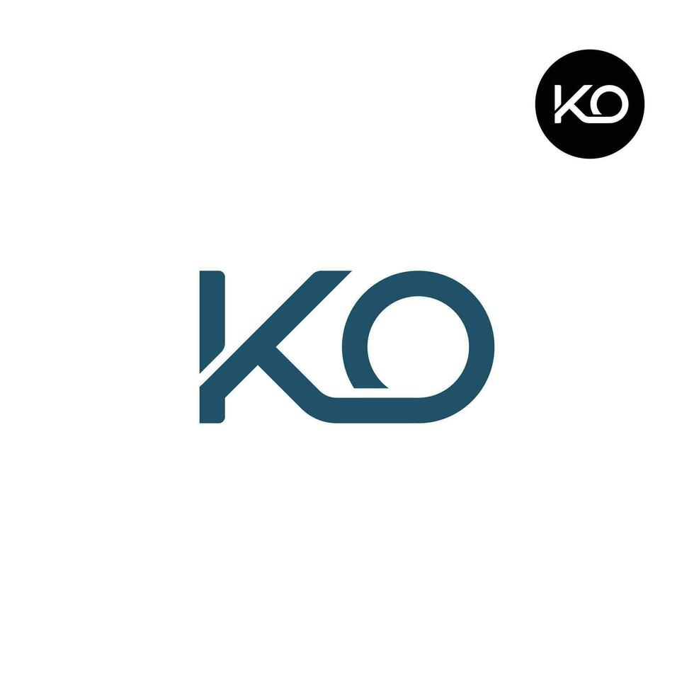 Brief ko Monogramm Logo Design vektor