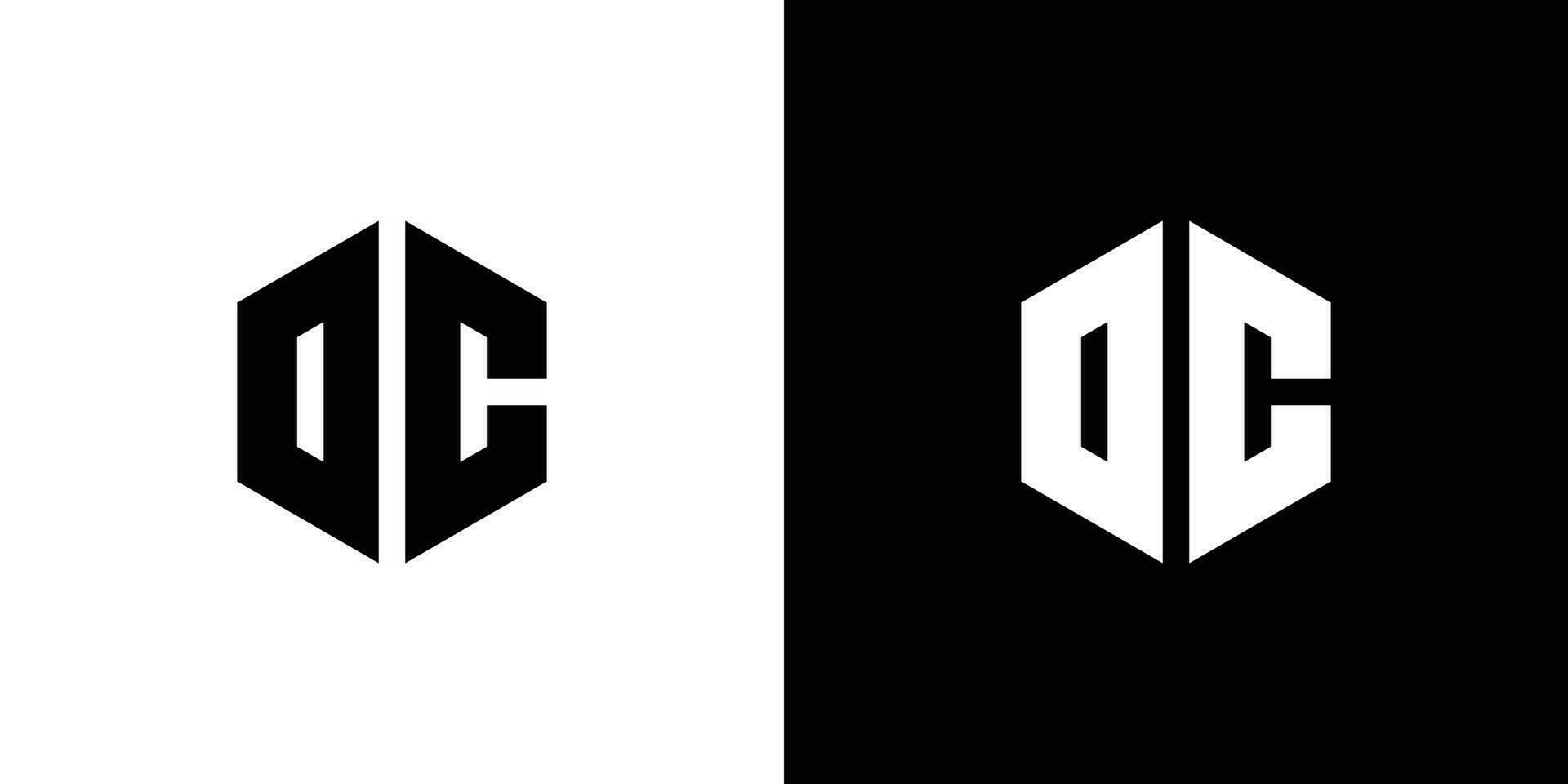 Brief d c Polygon, sechseckig minimal und Fachmann Logo Design auf schwarz und Weiß Hintergrund 1 vektor