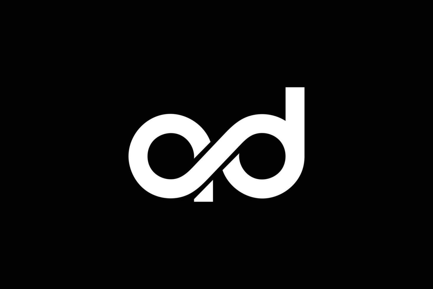kreativ und Fachmann Initiale Brief ein d Unendlichkeit Logo Design Vorlage auf schwarz Hintergrund vektor