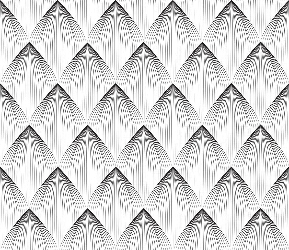 abstraktes geometrisches Muster mit Streifenlinien. künstlerischer floraler Zierfliesenhintergrund. schwarze und weiße organische Formtextur. vektor