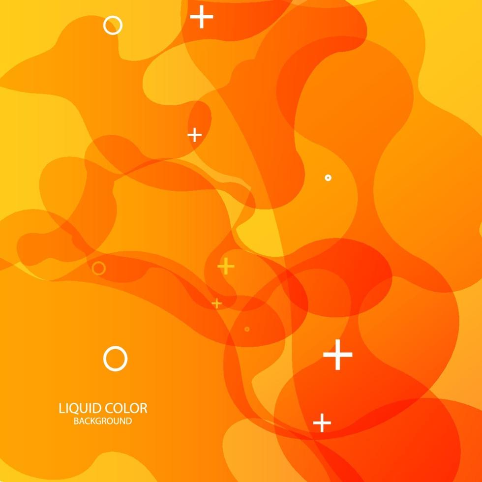 abstrakte geometrische Formen. orangefarbenes Banner mit flüssigem Farbverlauf vektor