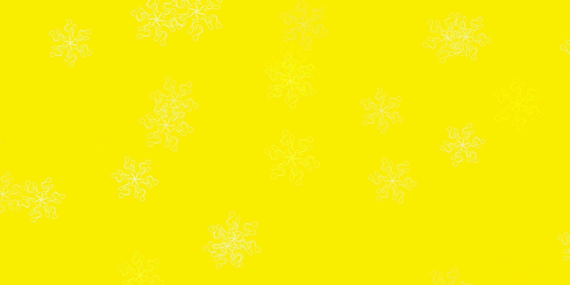 ljus gul vektor naturlig layout med blommor.